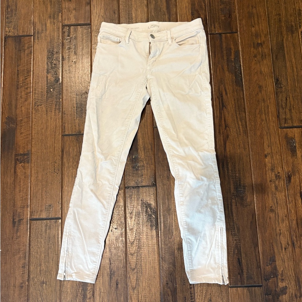 LOFT Women's Light Cream Skinny Jeans